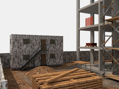 Construction Scene 3D Model