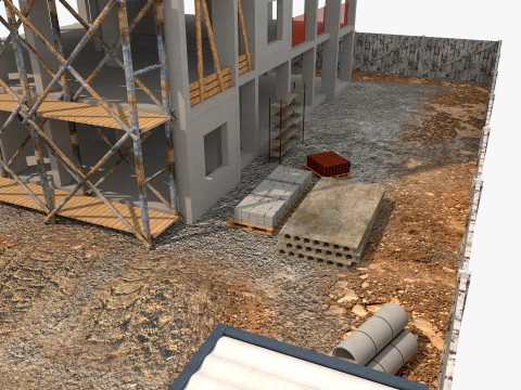 Construction Scene 3D Model
