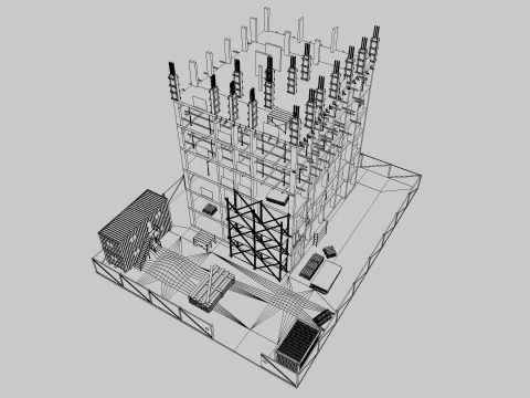 Construction Scene 3D Model