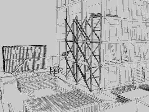 Construction Scene 3D Model