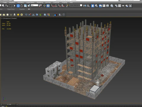 Construction Scene 3D Model