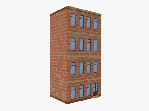 Cartoon Building 1 Low-poly Model 3D