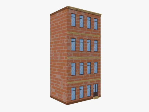 Cartoon Building 1 Low-poly 3D Model