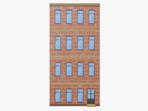 Cartoon Building 1 Low-poly Model 3D