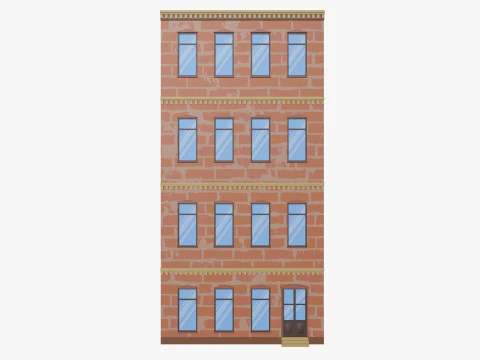Cartoon Building 1 Low-poly 3D Model