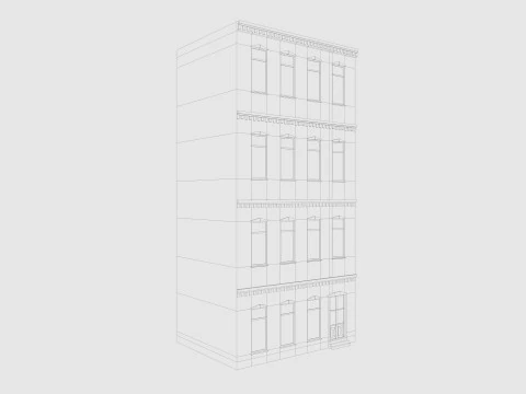 Cartoon Building 1 Low-poly 3D Model