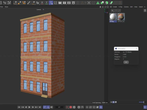 Cartoon Building 1 Low-poly 3D Model