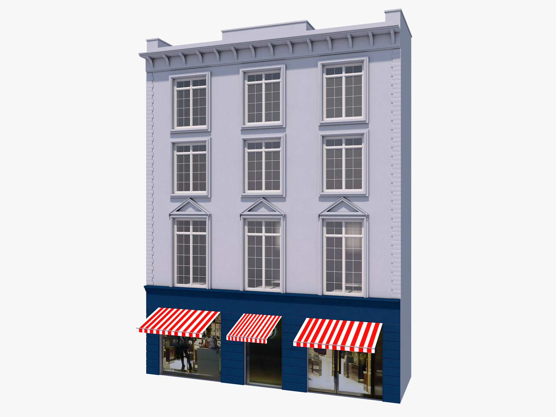 European building 6 3D Model .c4d .max .obj .3ds .fbx .stl .blend