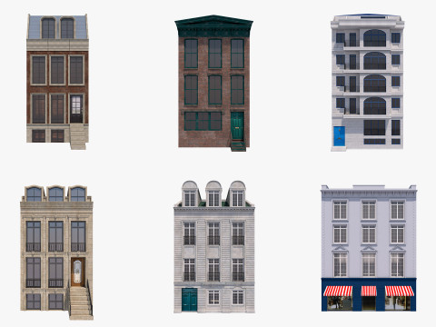 European Buildings Set Modelo 3D