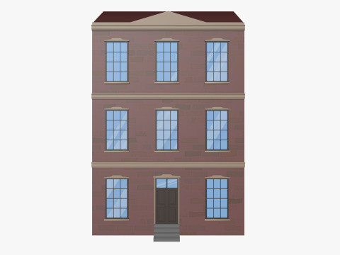 Cartoon Building 2 Low-poly 3D Model