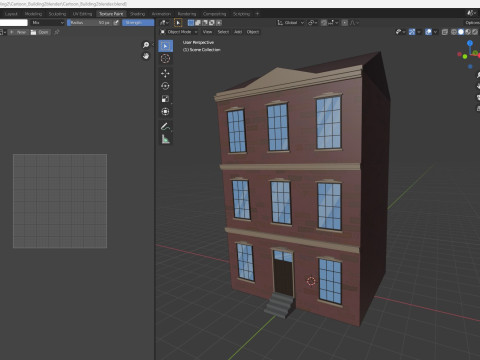 Cartoon Building 2 Low-poly 3D Model