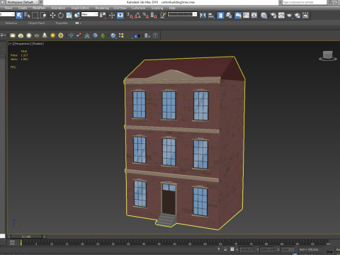 Cartoon Building 2 Low-poly 3D Model