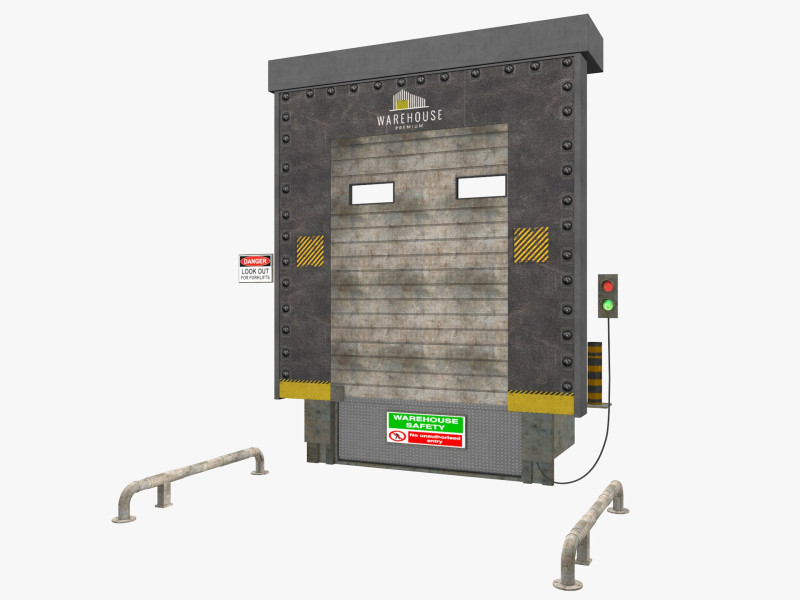 Loading Dock Door Low-poly Modello 3D .c4d .max .obj .3ds .fbx .stl .blend 