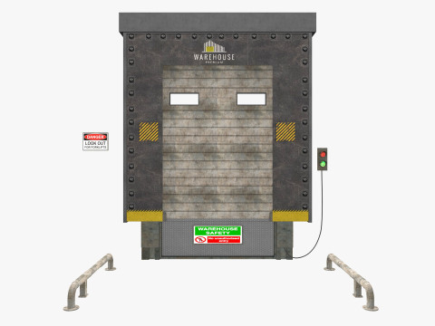 Loading Dock Door Low-poly Modello 3D
