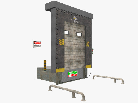 Loading Dock Door Low-poly Modello 3D