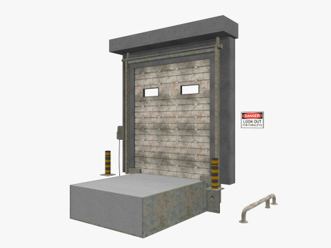Loading Dock Door Low-poly Modello 3D