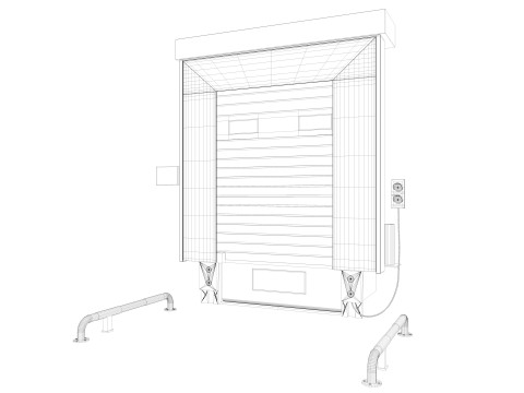 Loading Dock Door Low-poly Modello 3D