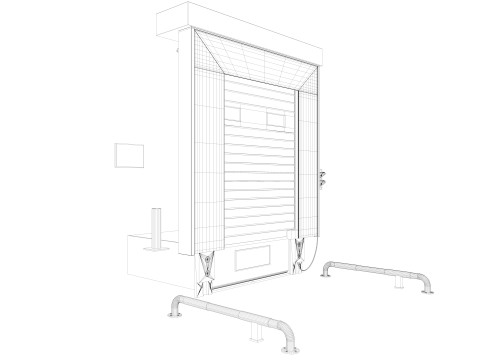 Loading Dock Door Low-poly Modello 3D