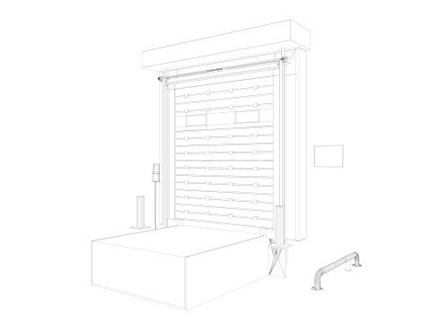 Loading Dock Door Low-poly Modello 3D