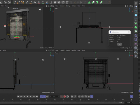 Loading Dock Door Low-poly Modello 3D
