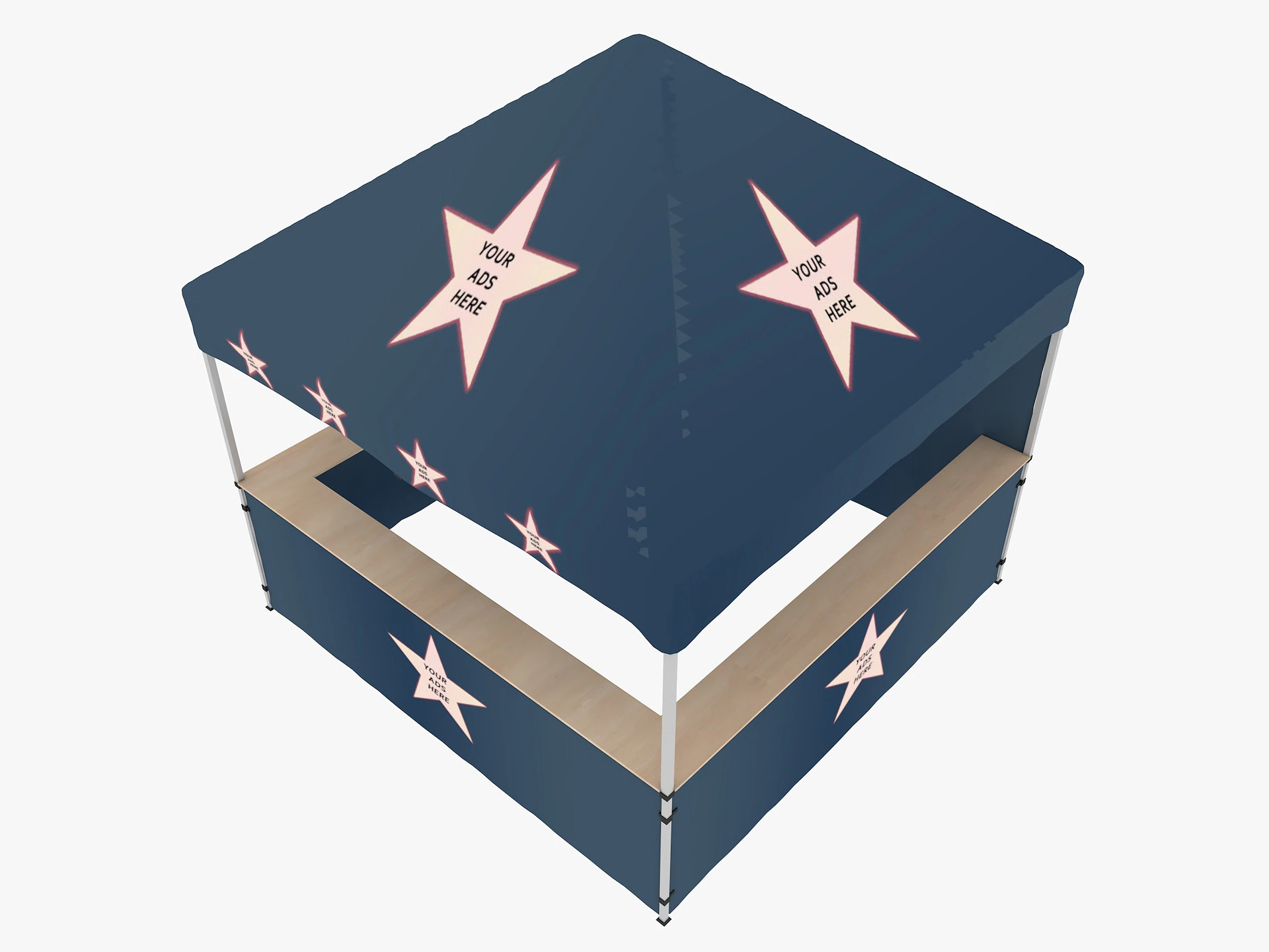 Event Tent 3 4x4 3D Model .c4d .max .obj .3ds .fbx .stl .blend 