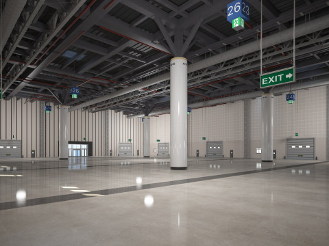 Exhibition Hall Warehouse 2 3D Model