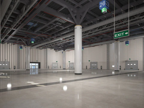 Exhibition Hall Warehouse 2 3D Model
