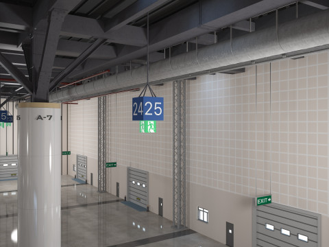 Exhibition Hall Warehouse 2 3D Model
