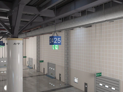 Exhibition Hall Warehouse 2 3D Model