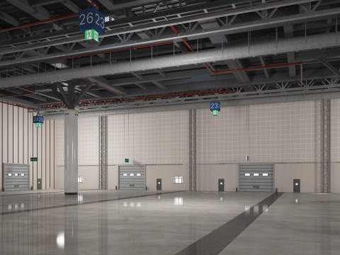 Exhibition Hall Warehouse 2 3D Model