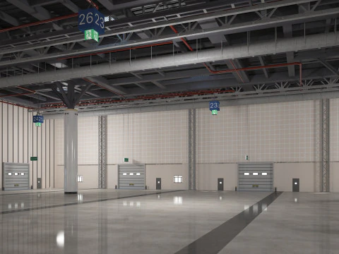 Exhibition Hall Warehouse 2 3D Model