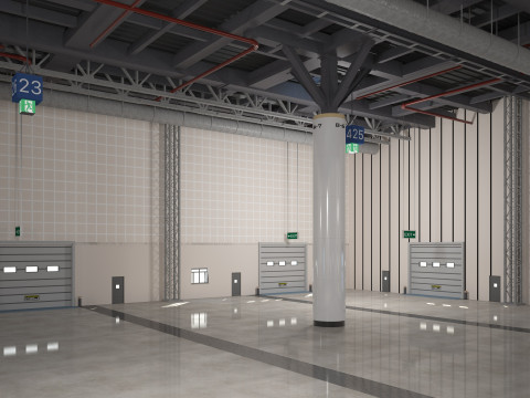 Exhibition Hall Warehouse 2 3D Model
