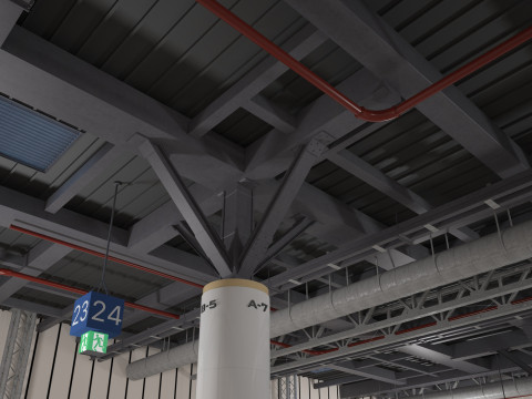 Exhibition Hall Warehouse 2 3D Model