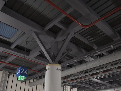 Exhibition Hall Warehouse 2 3D Model