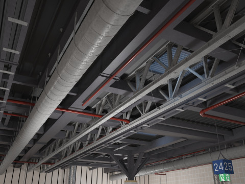 Exhibition Hall Warehouse 2 3D Model