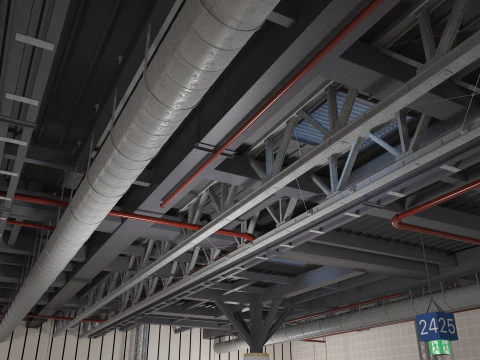 Exhibition Hall Warehouse 2 3D Model