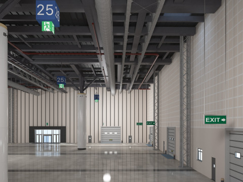 Exhibition Hall Warehouse 2 3D Model
