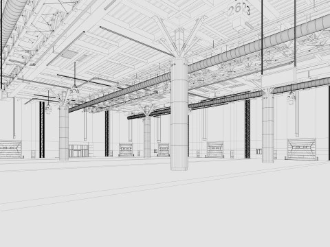 Exhibition Hall Warehouse 2 3D Model