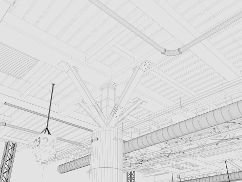 Exhibition Hall Warehouse 2 3D Model