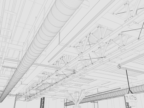 Exhibition Hall Warehouse 2 3D Model