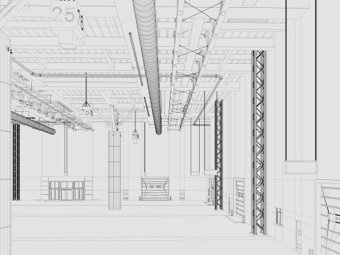 Exhibition Hall Warehouse 2 3D Model