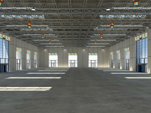 Exhibition Hall Warehouse 3 3D Model