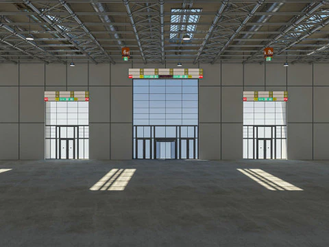 Exhibition Hall Warehouse 3 3D Model