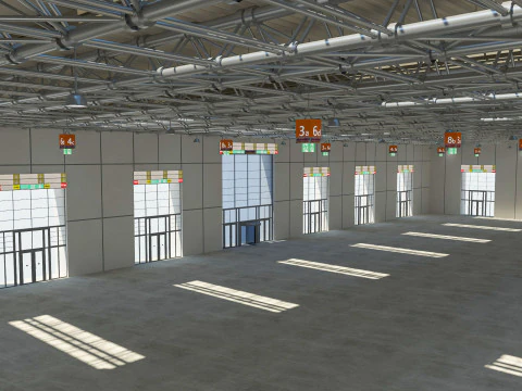 Exhibition Hall Warehouse 3 3D Model