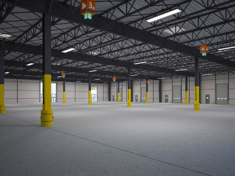 Exhibition Hall Warehouse 4 3D Model