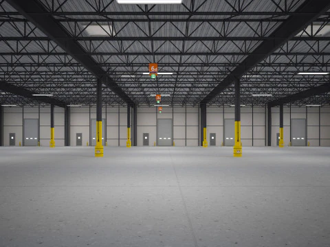 Exhibition Hall Warehouse 4 3D Model