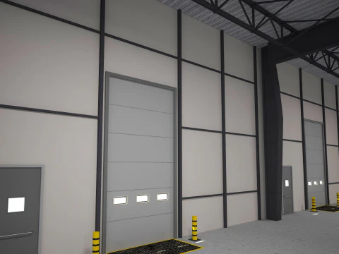 Exhibition Hall Warehouse 4 3D Model
