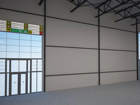 Exhibition Hall Warehouse 4 3D Model