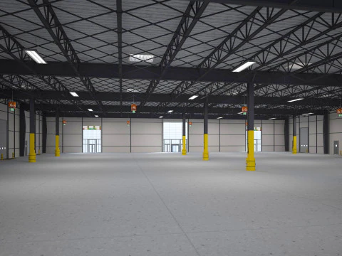 Exhibition Hall Warehouse 4 3D Model
