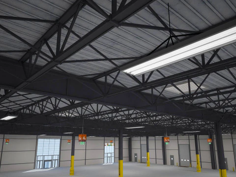 Exhibition Hall Warehouse 4 3D Model